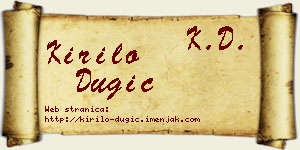 Kirilo Dugić vizit kartica